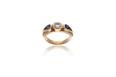 Anello con diamante e zaffiri - Asta Preziosi Anello con diamante e zaffiri - Asta Preziosi