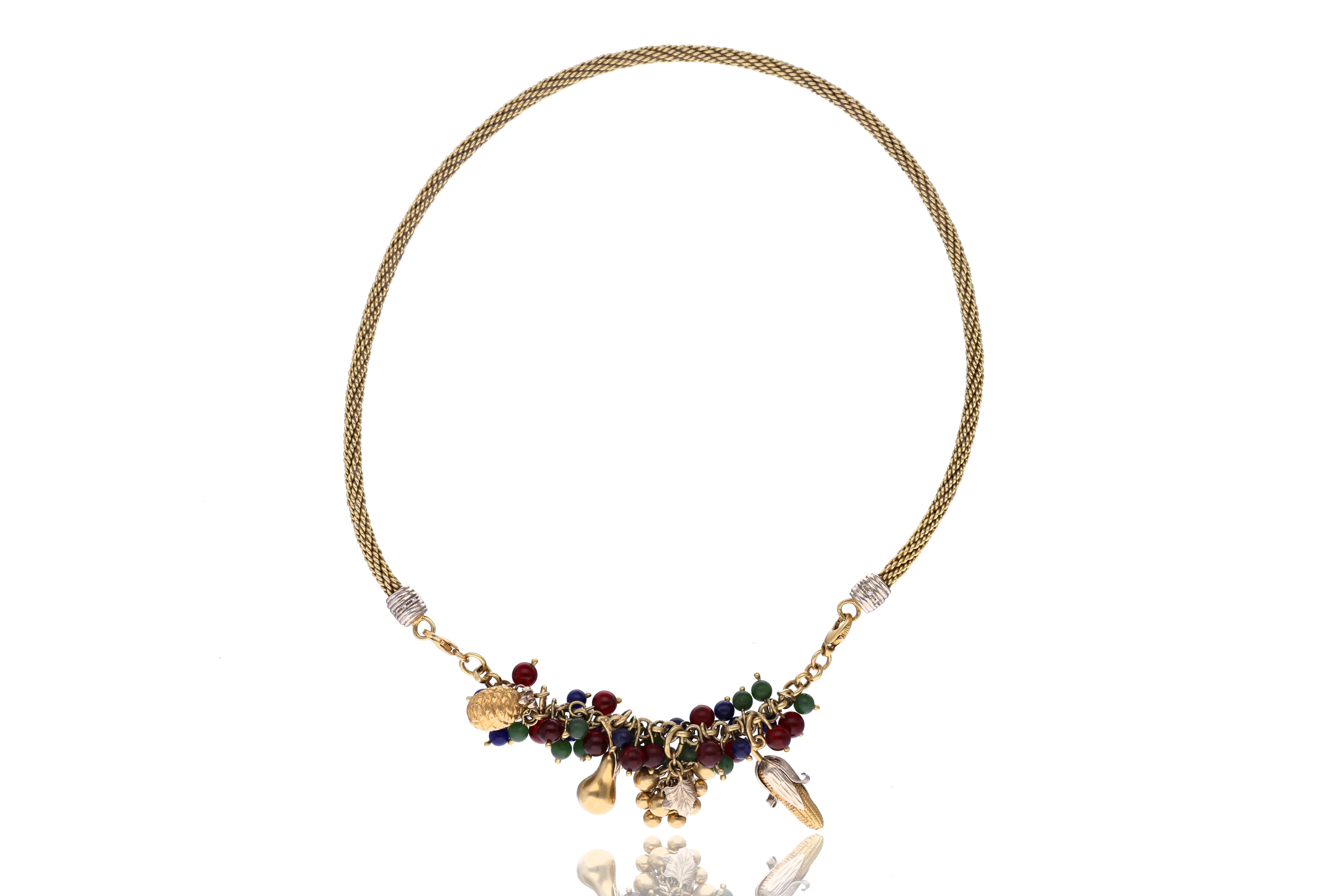 Collana con pendenti e pietre - Asta Preziosi