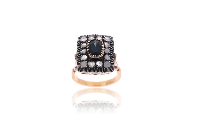Anello con diamanti e zaffiro - Asta Preziosi Anello con diamanti e zaffiro - Asta Preziosi
