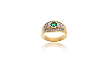 Anello con smeraldo e diamanti - Asta Preziosi Anello con smeraldo e diamanti - Asta Preziosi