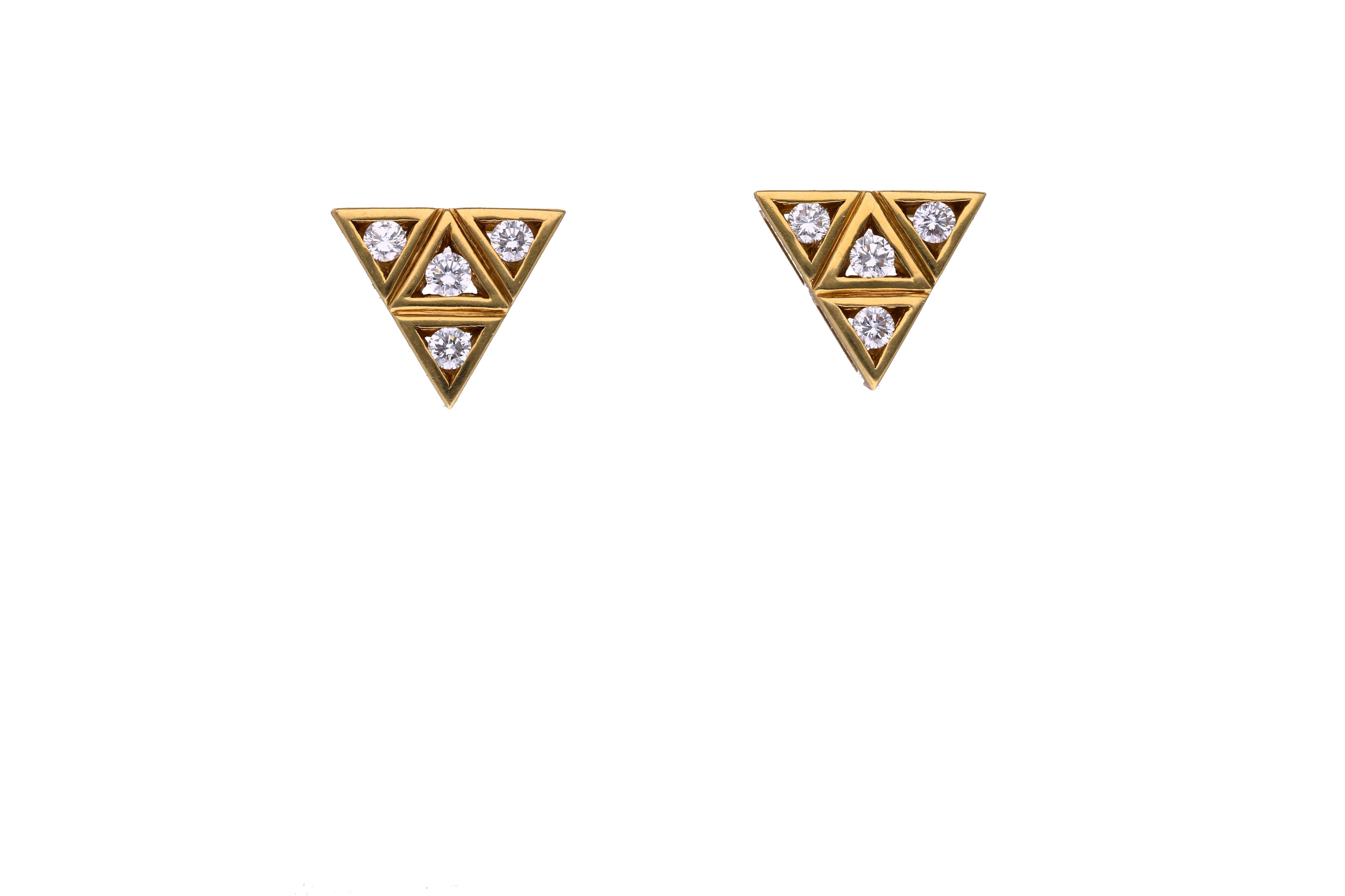 Paio di orecchini con diamanti - Asta Preziosi