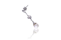 Paio di orecchini con diamanti e perle coltivate - Asta Tesoro Paio di orecchini con diamanti e perle coltivate - Asta Tesoro