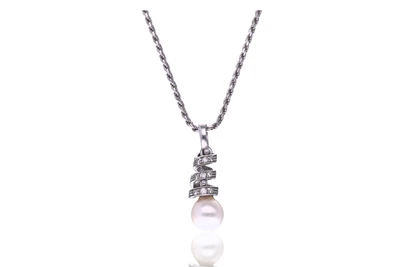 Collana con diamanti e perla - Asta Tesoro Collana con diamanti e perla - Asta Tesoro