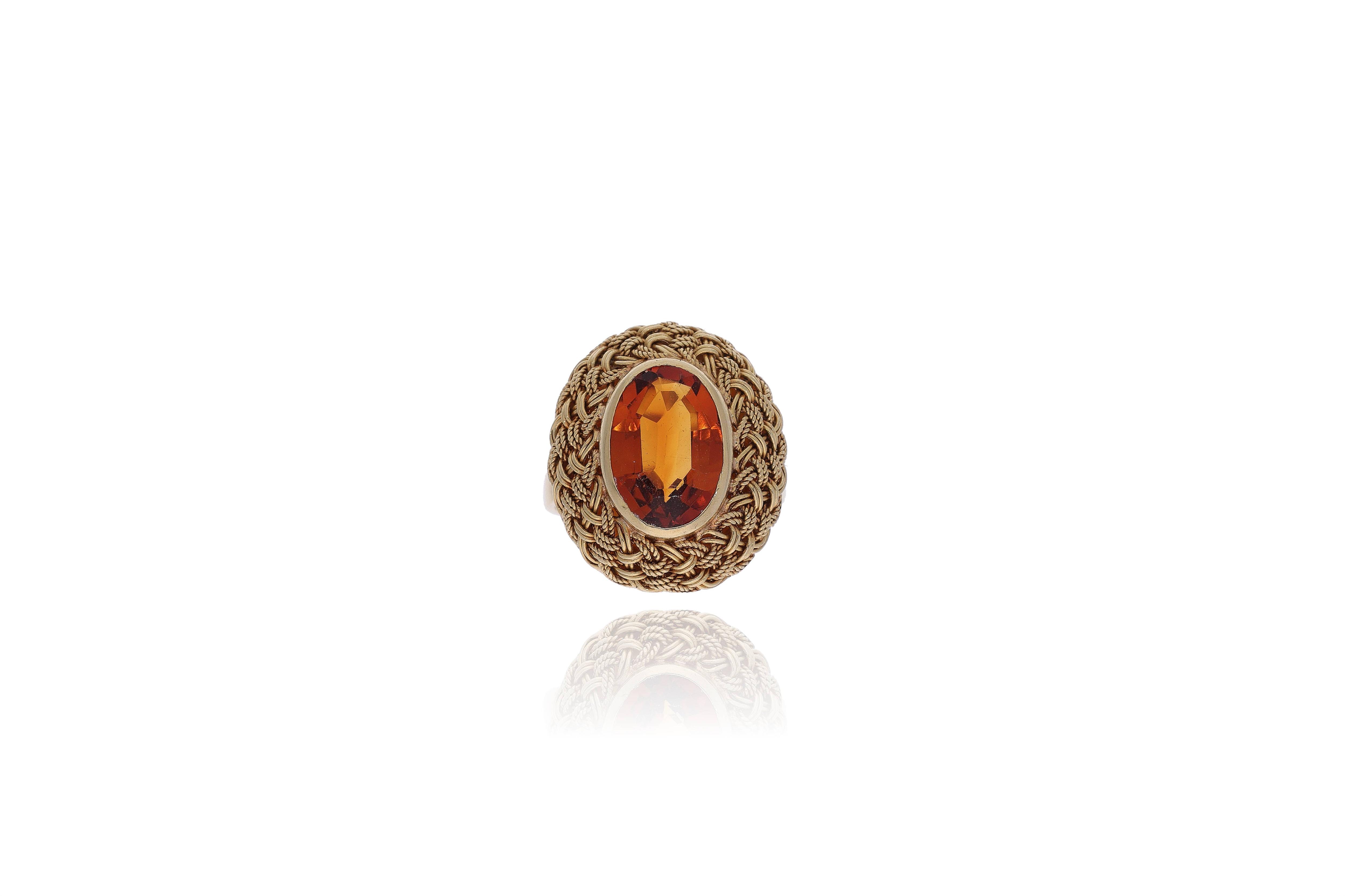 Anello con quarzo citrino - Asta Tesoro