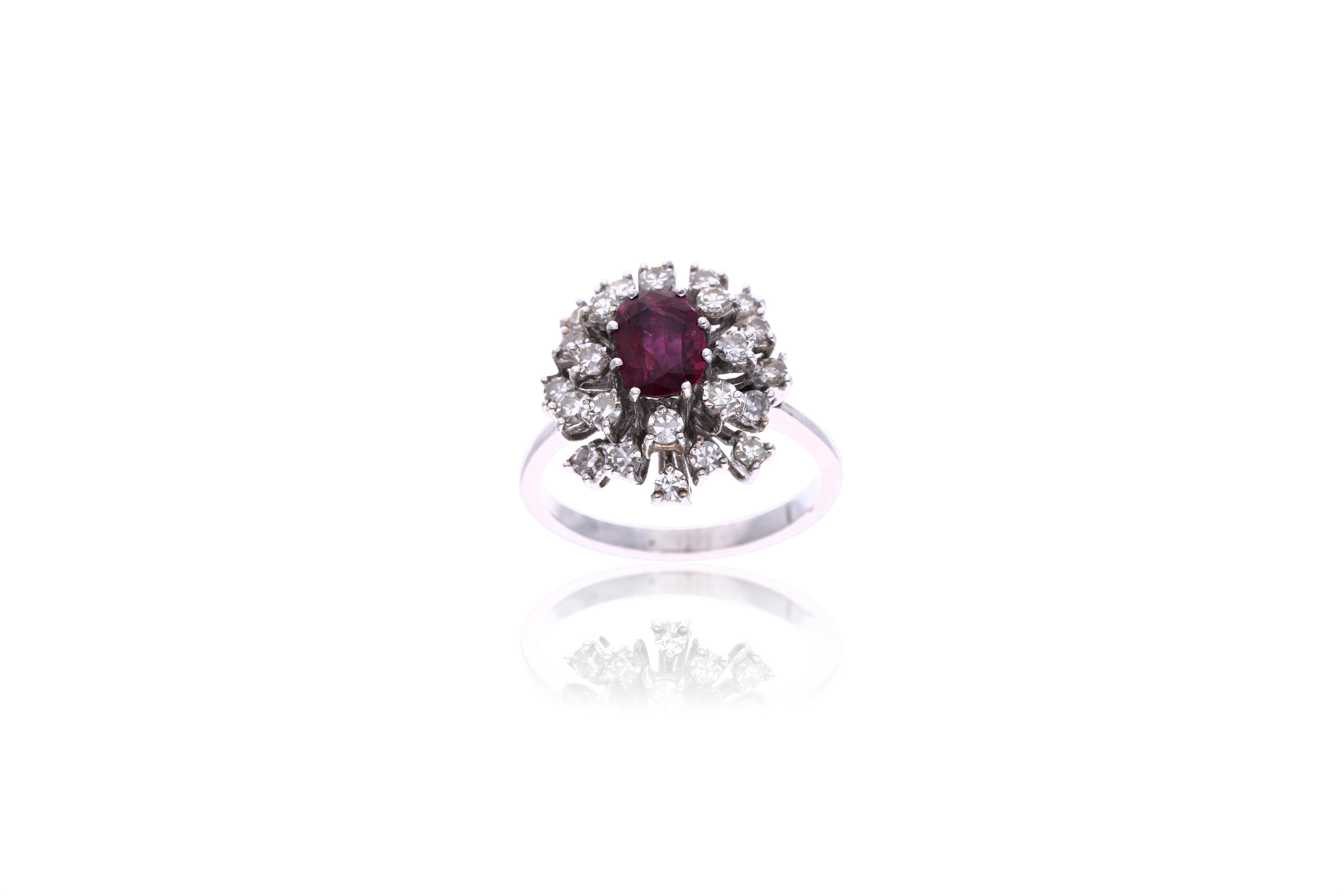 Anello con rubino e diamanti - Asta Tesoro