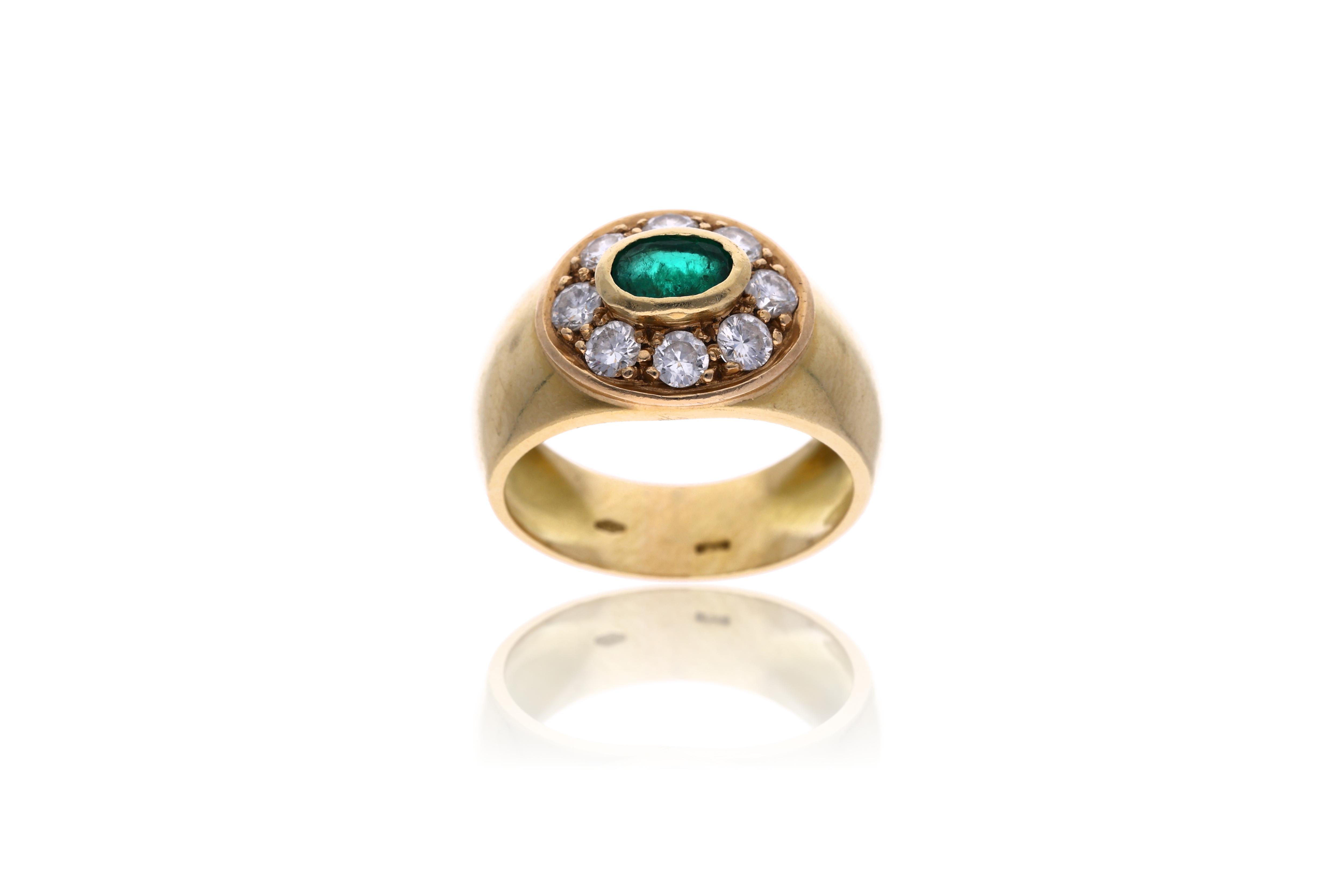 Anello con smeraldo e diamanti - Asta Tesoro