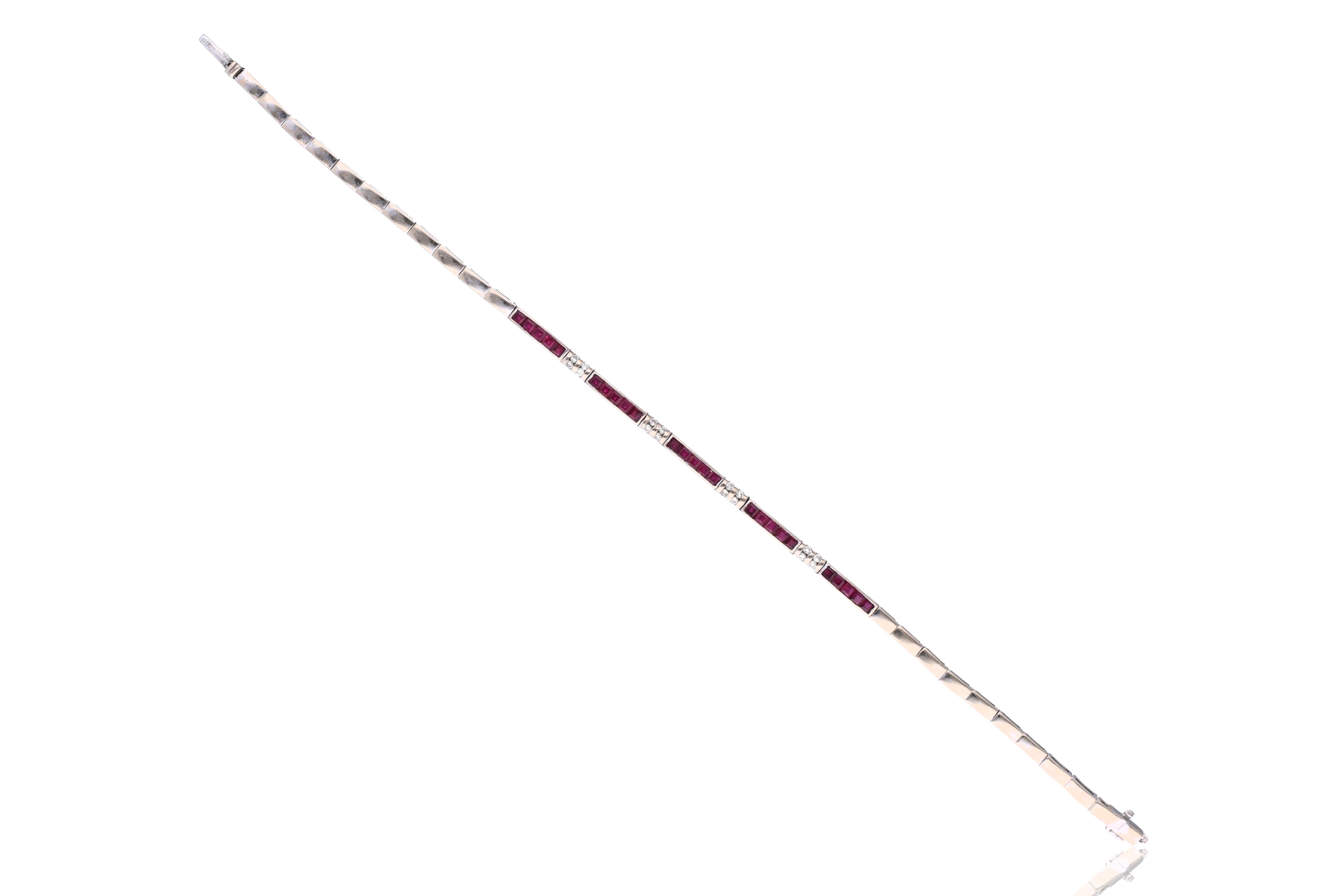 Bracciale con diamanti e rubini - Asta Tesoro