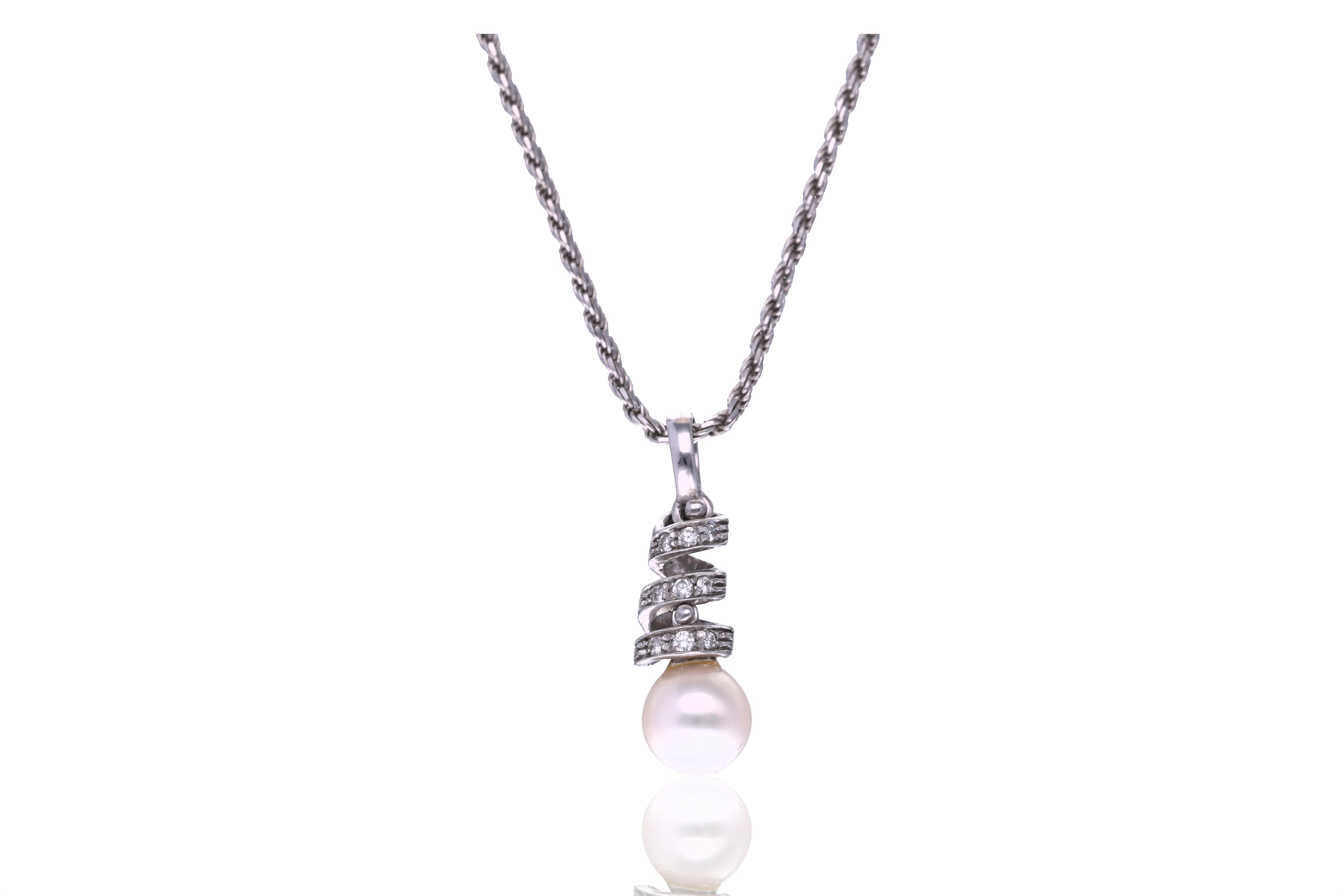 Collana con diamanti e perla - Asta Tesoro