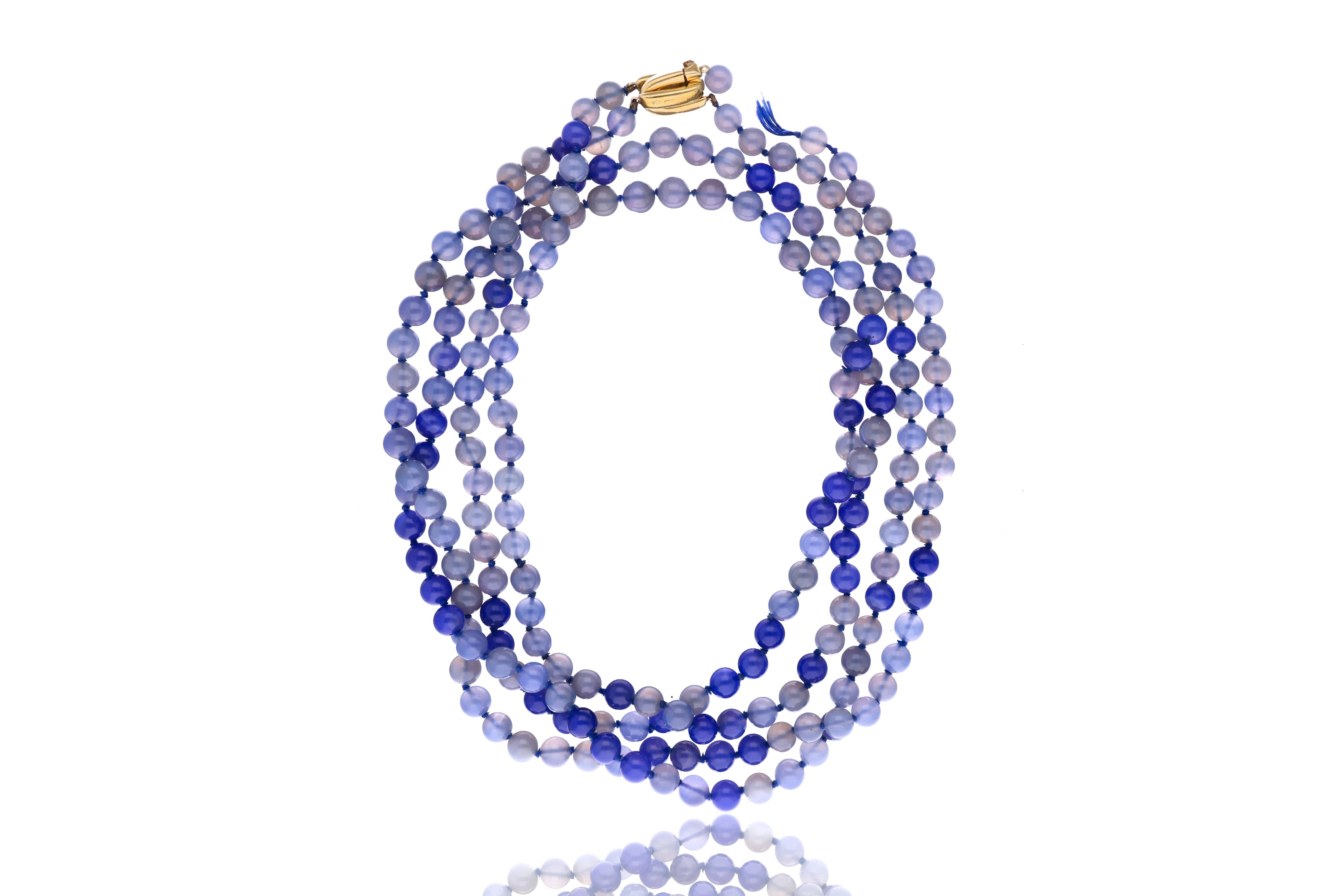 Collana con sfere di agata e chiusura in oro - Asta Tesoro