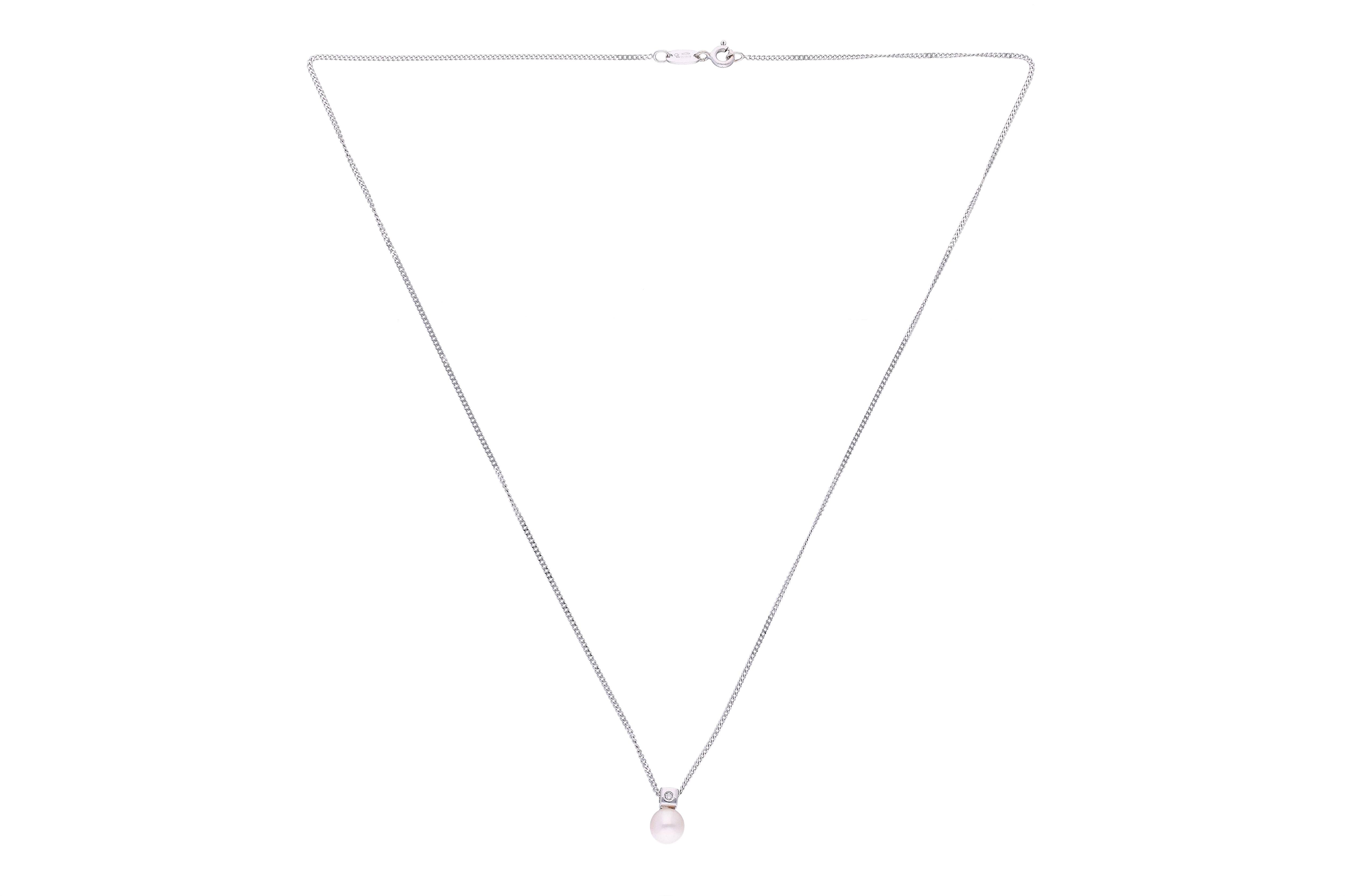 Collana e ciondolo con perla e diamante - Asta Tesoro