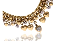 Collana con diamanti e ciondoli a forma di cuore - Asta Preziosi Collana con diamanti e ciondoli a forma di cuore - Asta Preziosi
