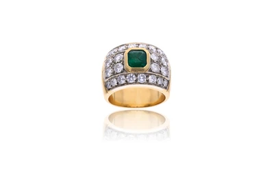 Anello con diamanti e smeraldo - Asta Preziosi Anello con diamanti e smeraldo - Asta Preziosi
