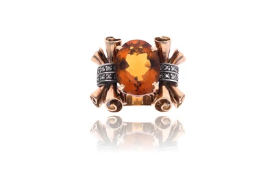 Anello con quarzo e diamanti - Asta Preziosi Anello con quarzo e diamanti - Asta Preziosi
