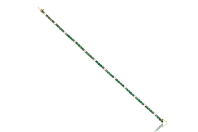 Bracciale tennis con smeraldi e diamanti - Asta Preziosi Bracciale tennis con smeraldi e diamanti - Asta Preziosi