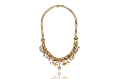 Collana con diamanti e ciondoli a forma di cuore - Asta Preziosi Collana con diamanti e ciondoli a forma di cuore - Asta Preziosi