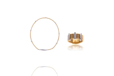 Marco Bicego, demi-parure: bracciale e anello con diamanti - Asta Preziosi Marco Bicego, demi-parure: bracciale e anello con diamanti - Asta Preziosi