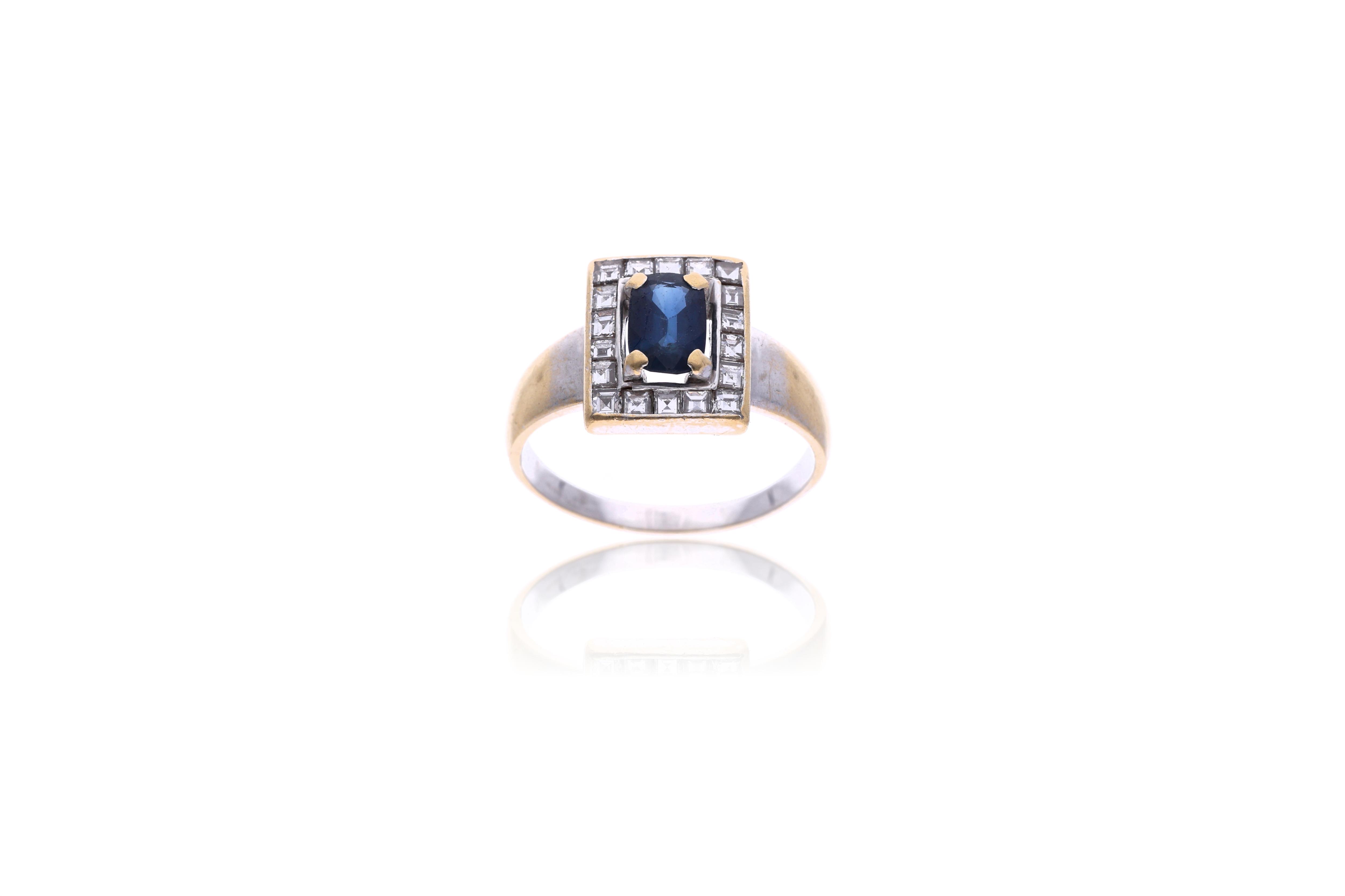 Anello con diamanti e zaffiro - Asta Preziosi