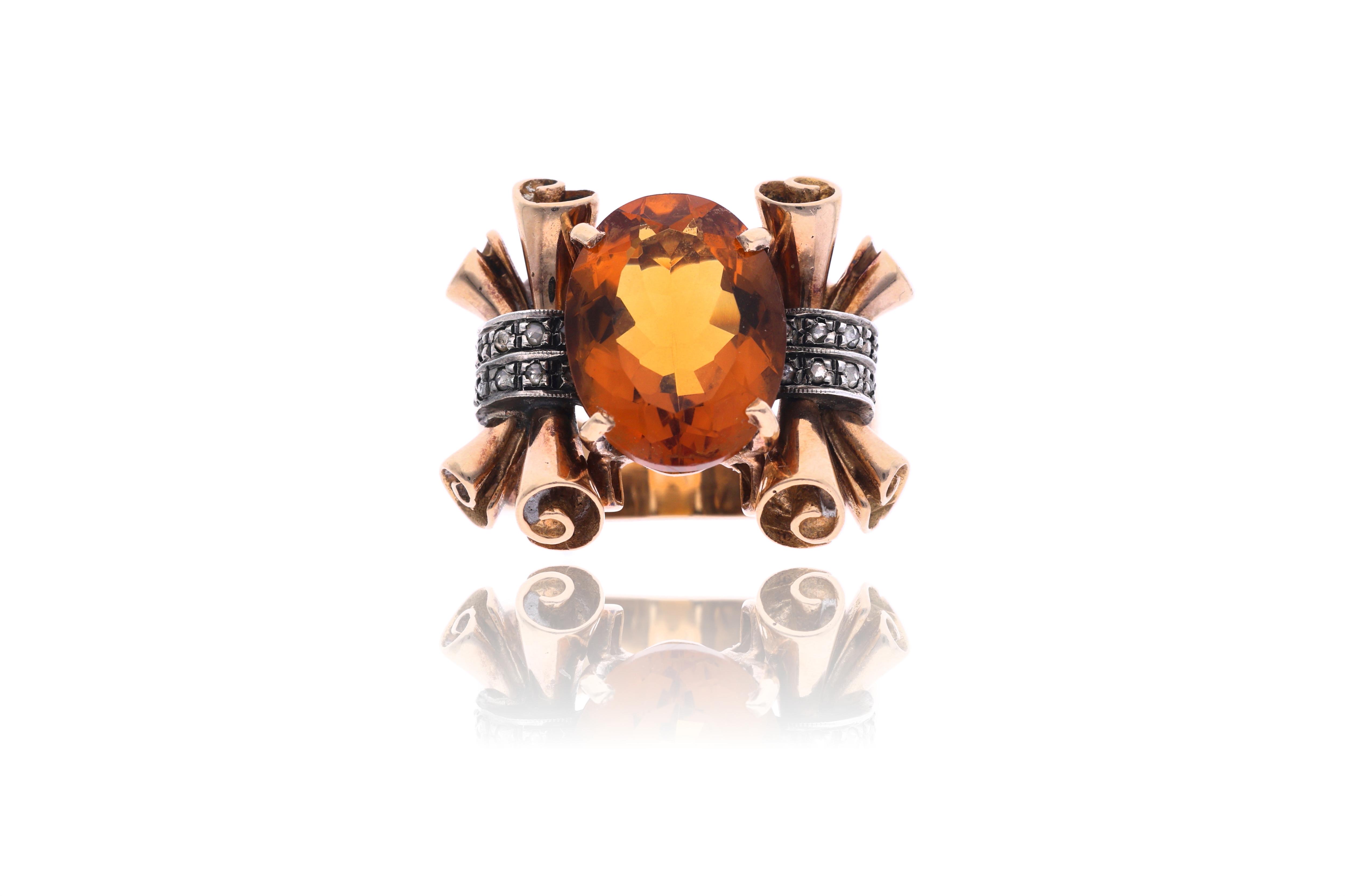 Anello con quarzo e diamanti - Asta Preziosi