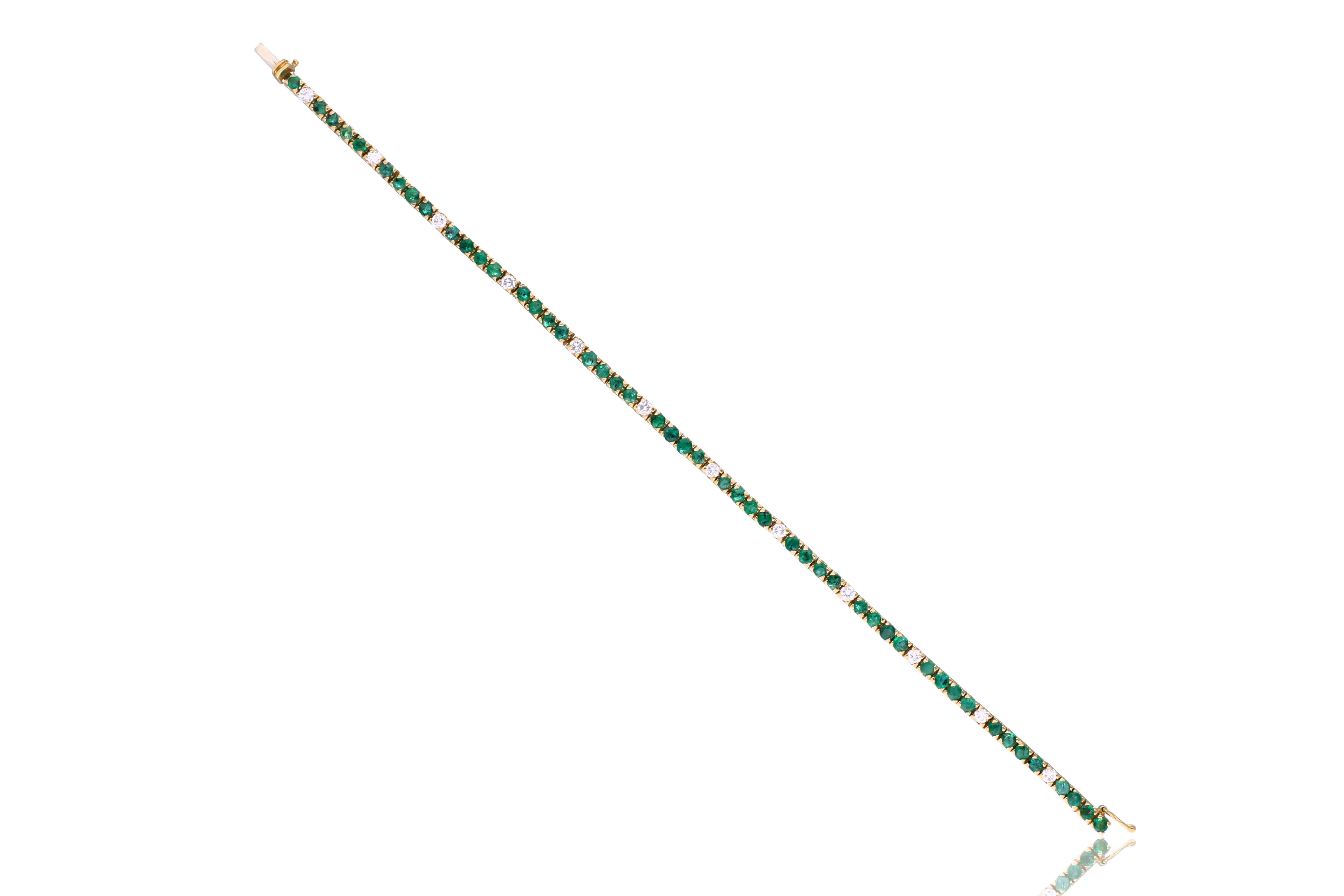 Bracciale tennis con smeraldi e diamanti - Asta Preziosi