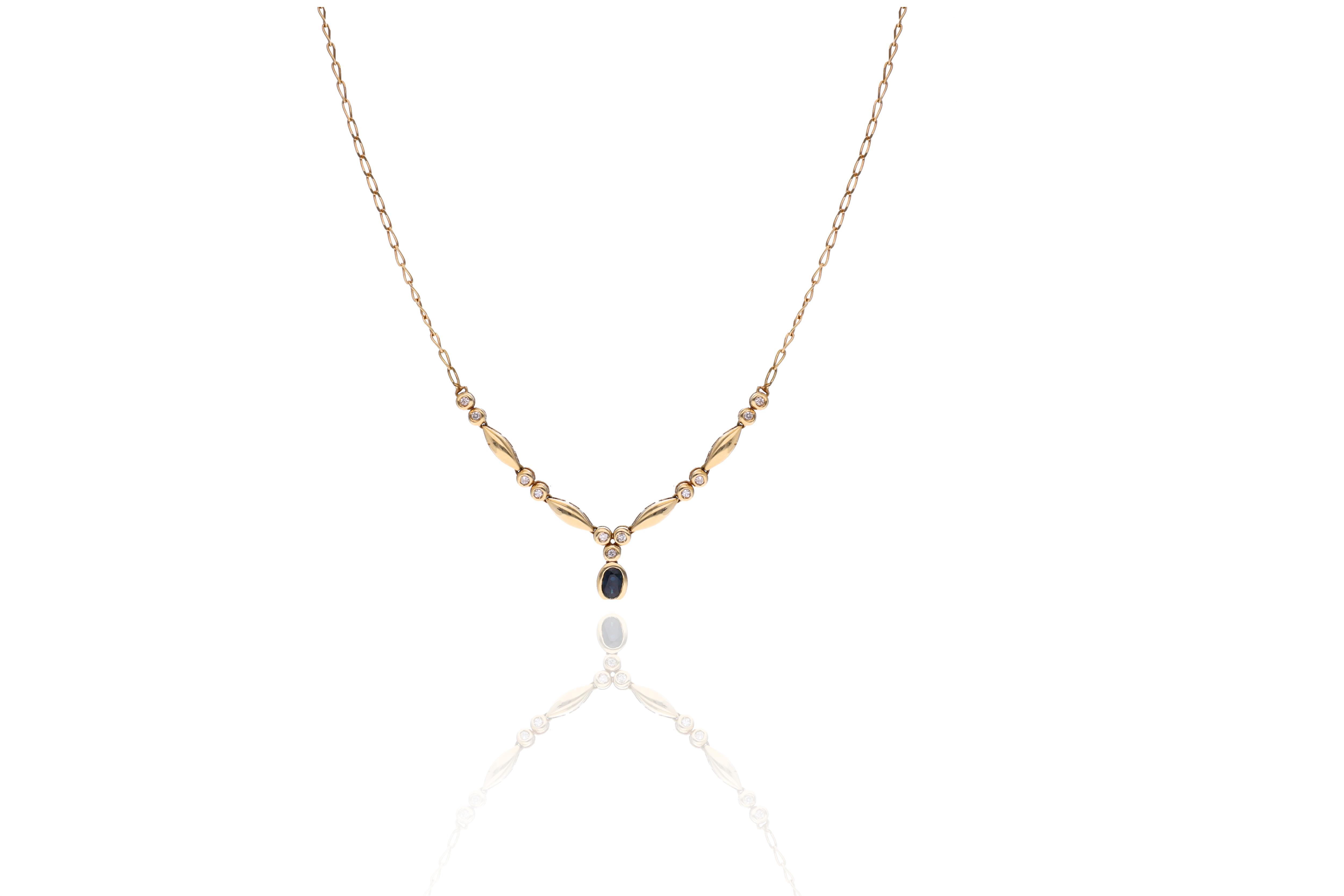 Collana con zaffiro e diamanti - Asta Preziosi