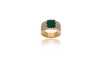 Anello con diamanti e pietra - Asta Preziosi