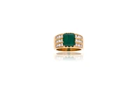 Anello con diamanti e pietra - Asta Preziosi