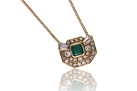 Collana con smeraldo e diamanti - Asta Preziosi