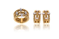 Demi-parure : anello e paio di orecchini con diamanti - Asta Preziosi Demi-parure : anello e paio di orecchini con diamanti - Asta Preziosi