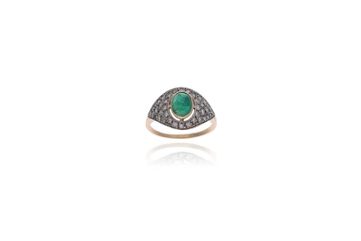 Anello con diamanti e smeraldo - Asta Preziosi