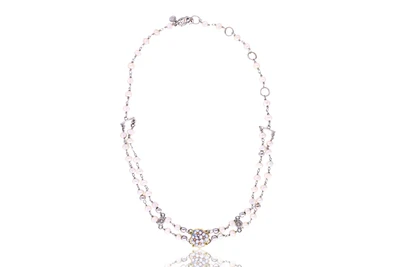 Gabriella Rivalta, collana, con diamanti, perle e smalti, in oro bianco - Asta Preziosi