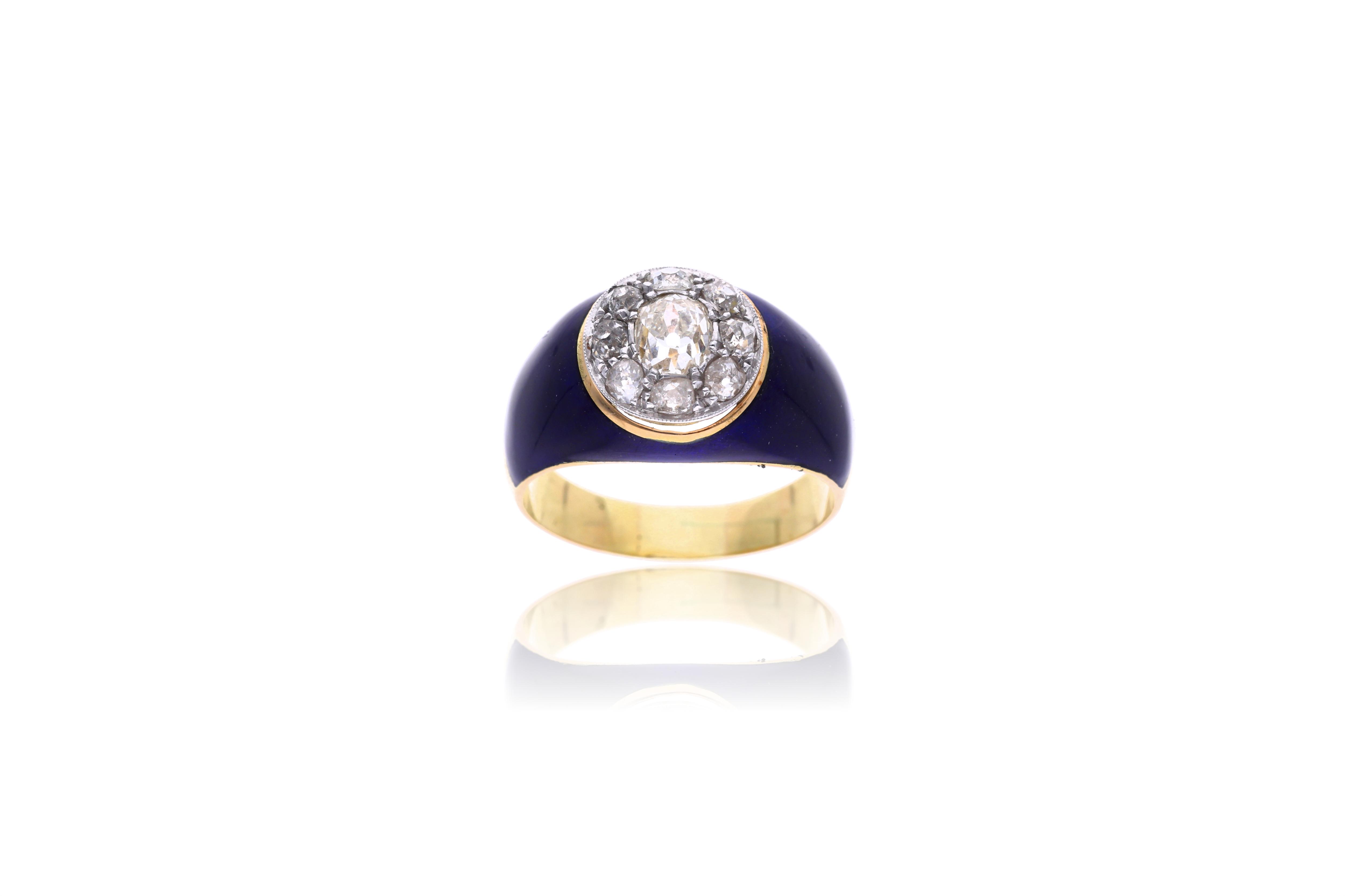 Anello con diamanti e smalto - Asta Preziosi