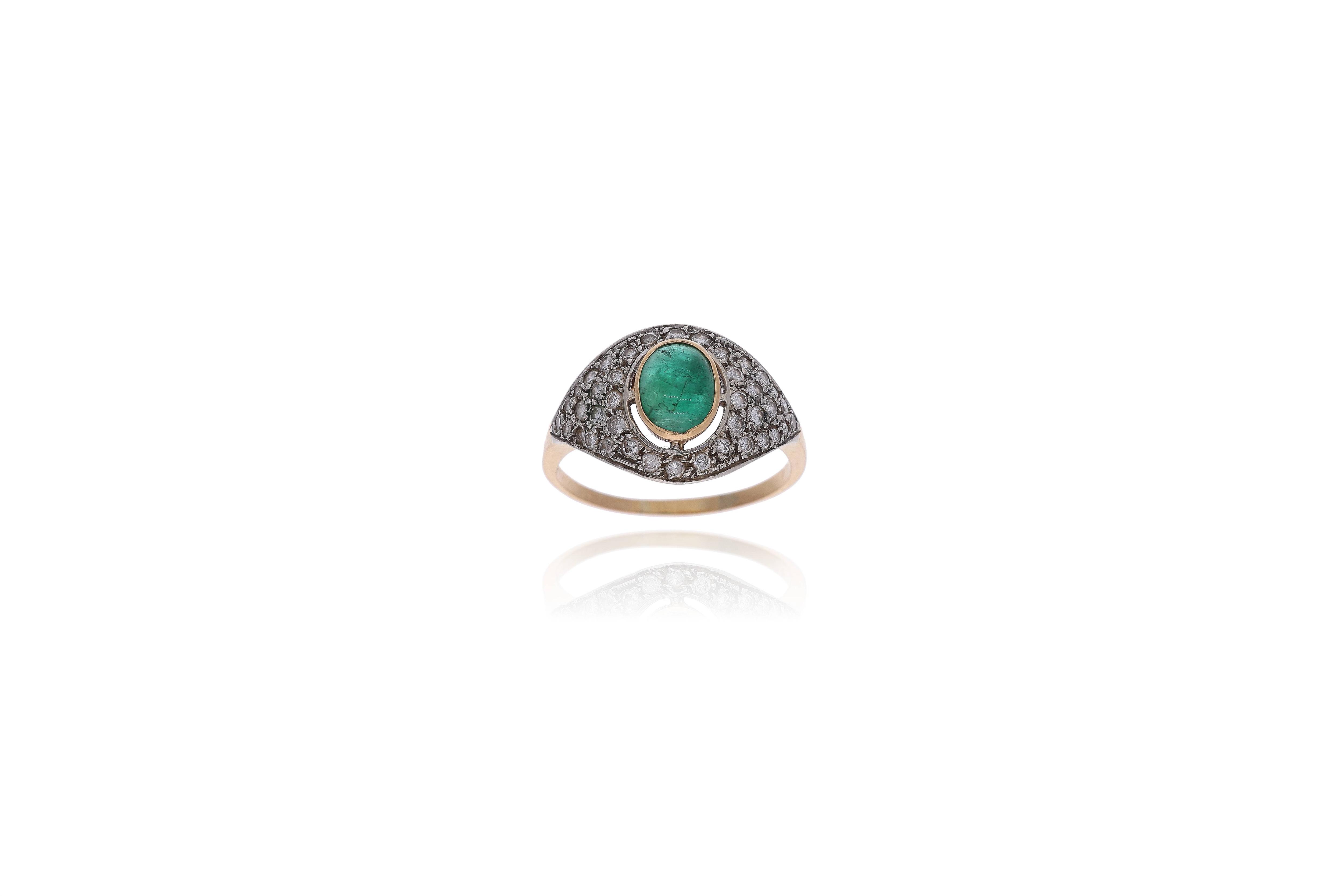 Anello con diamanti e smeraldo - Asta Preziosi