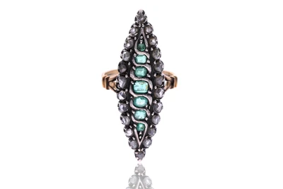 Anello con smeraldi e diamanti - Asta Preziosi