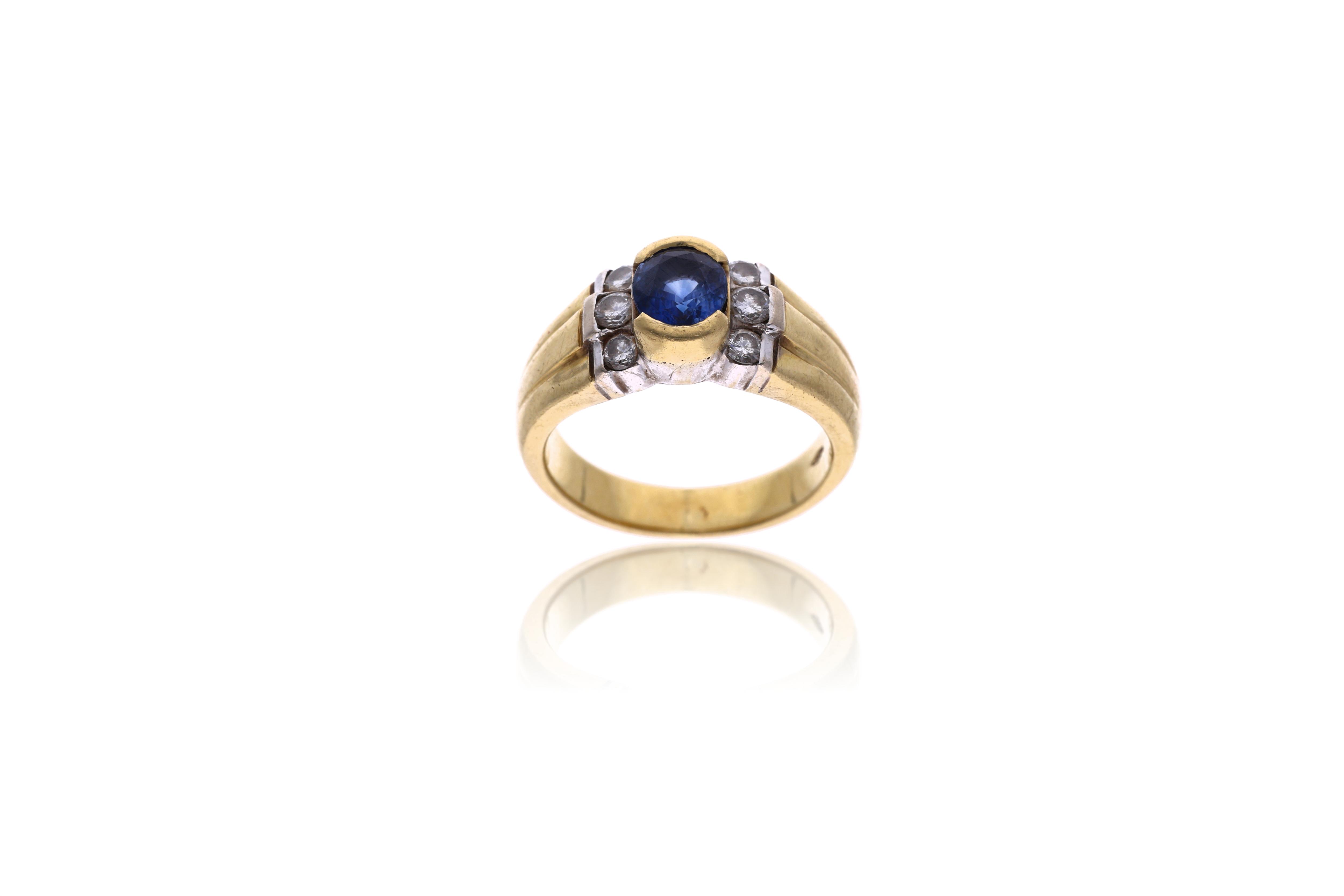 Anello con diamanti e zaffiro - Asta Preziosi