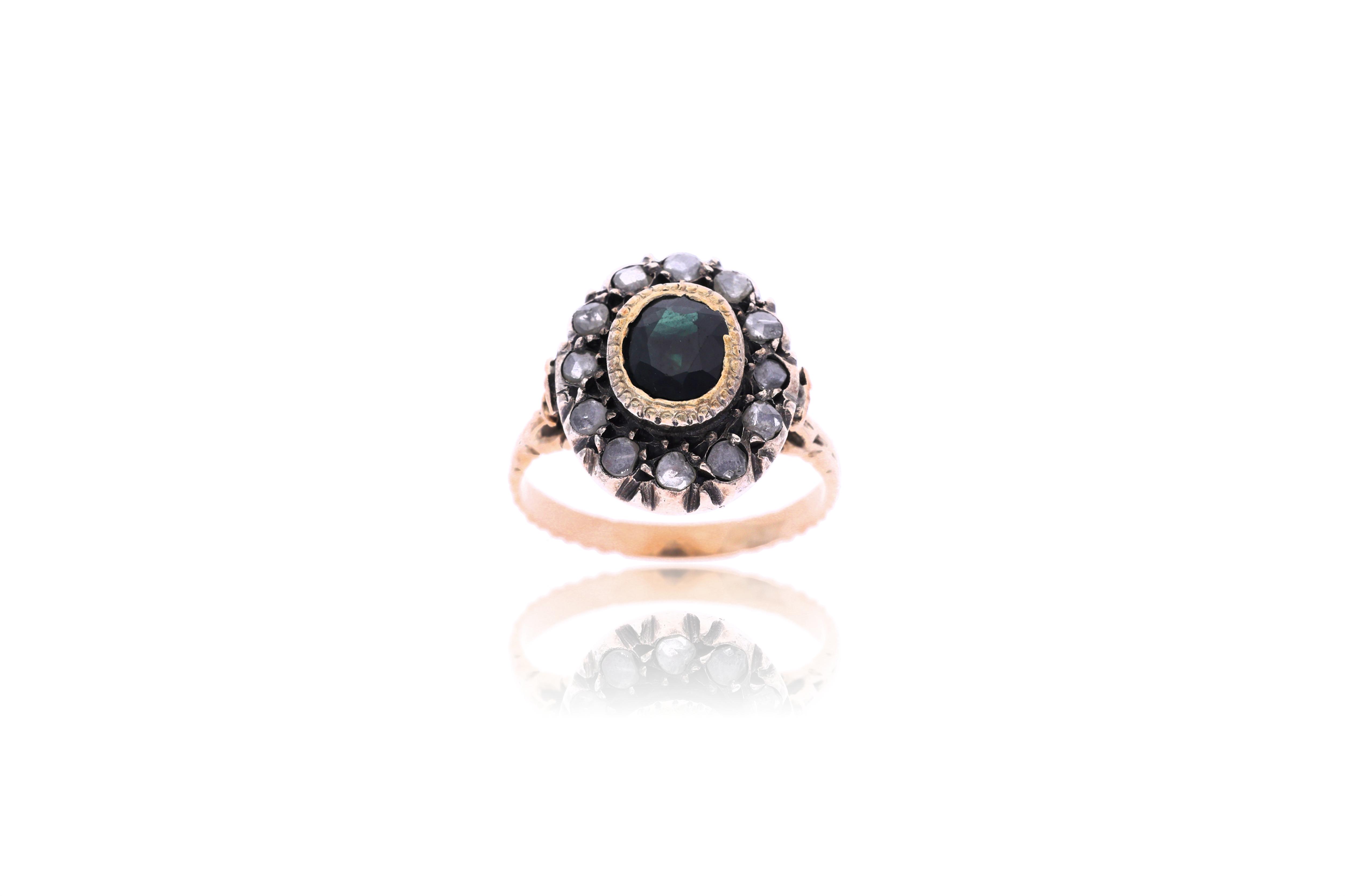 Anello con diamanti e zaffiro - Asta Preziosi
