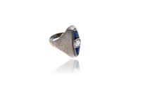 Anello con diamante e zaffiri - Asta Preziosi Anello con diamante e zaffiri - Asta Preziosi