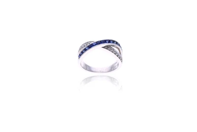 Anello con diamanti e zaffiri - Asta Preziosi Anello con diamanti e zaffiri - Asta Preziosi