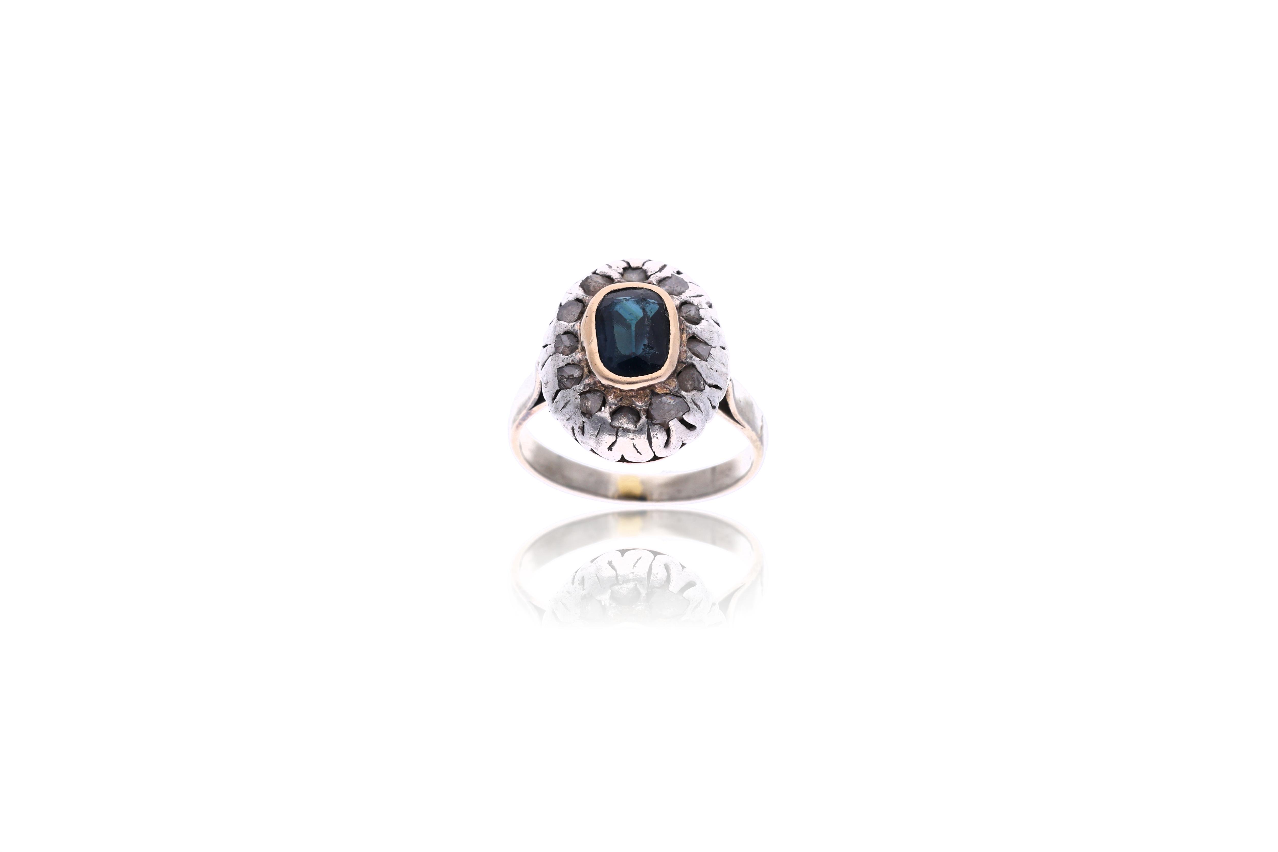 Anello con zaffiro e diamanti - Asta Preziosi