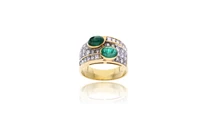 Anello con smeraldi e diamanti - Asta Preziosi Anello con smeraldi e diamanti - Asta Preziosi
