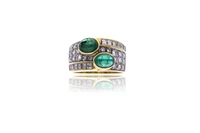 Anello con smeraldi e diamanti - Asta Preziosi Anello con smeraldi e diamanti - Asta Preziosi