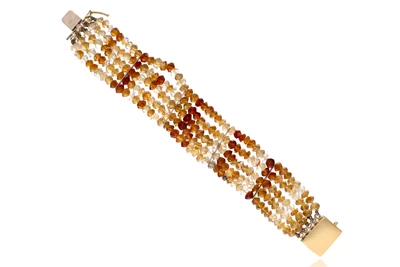 Bracciale con quarzi citrini - Asta Preziosi Bracciale con quarzi citrini - Asta Preziosi