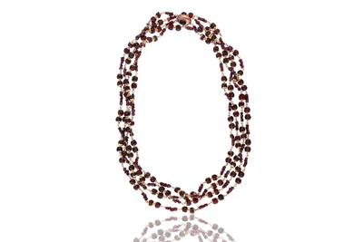 Collana in oro 750 con inserti in granato - Asta Preziosi