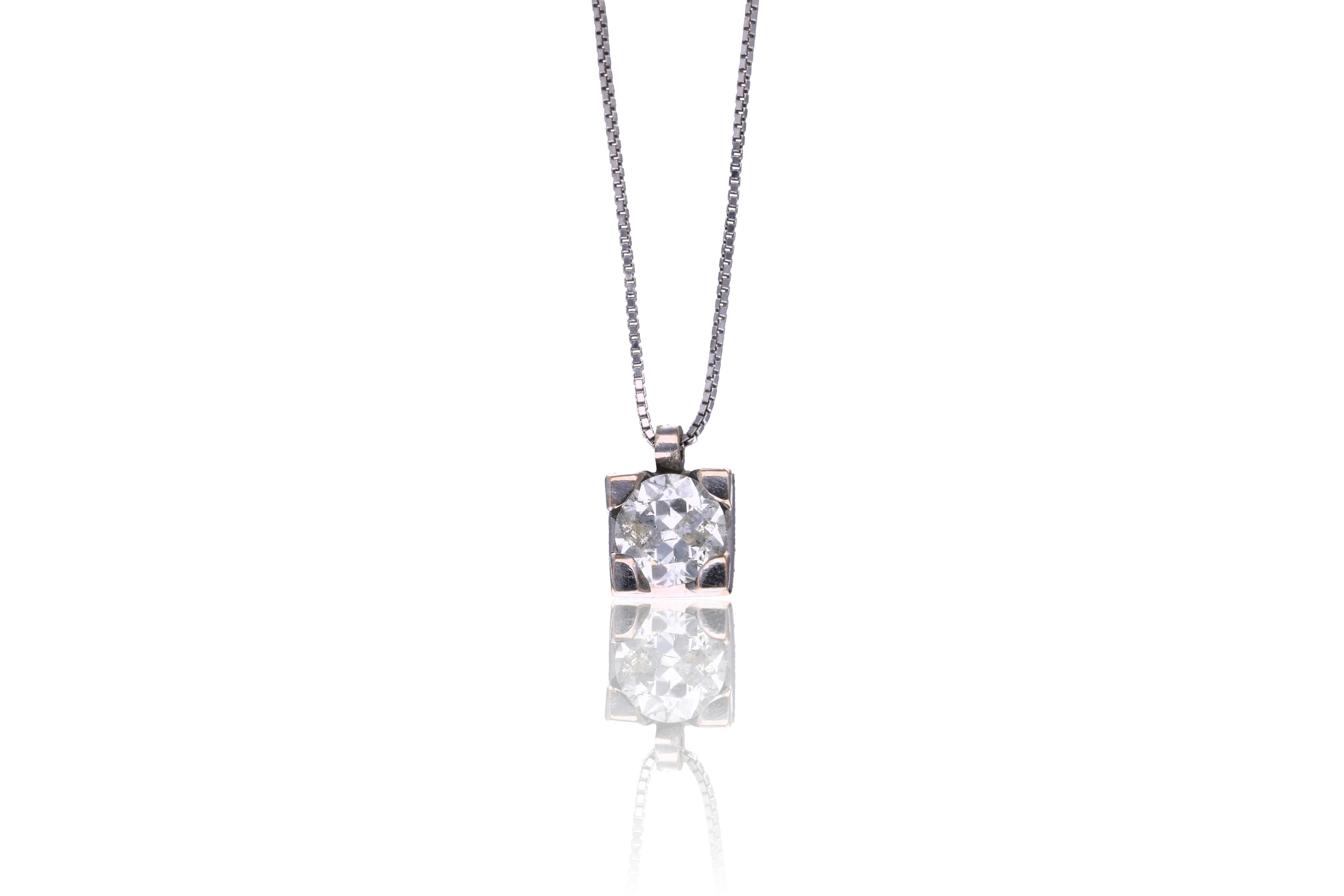Collana, ciondolo con diamante - Asta Preziosi