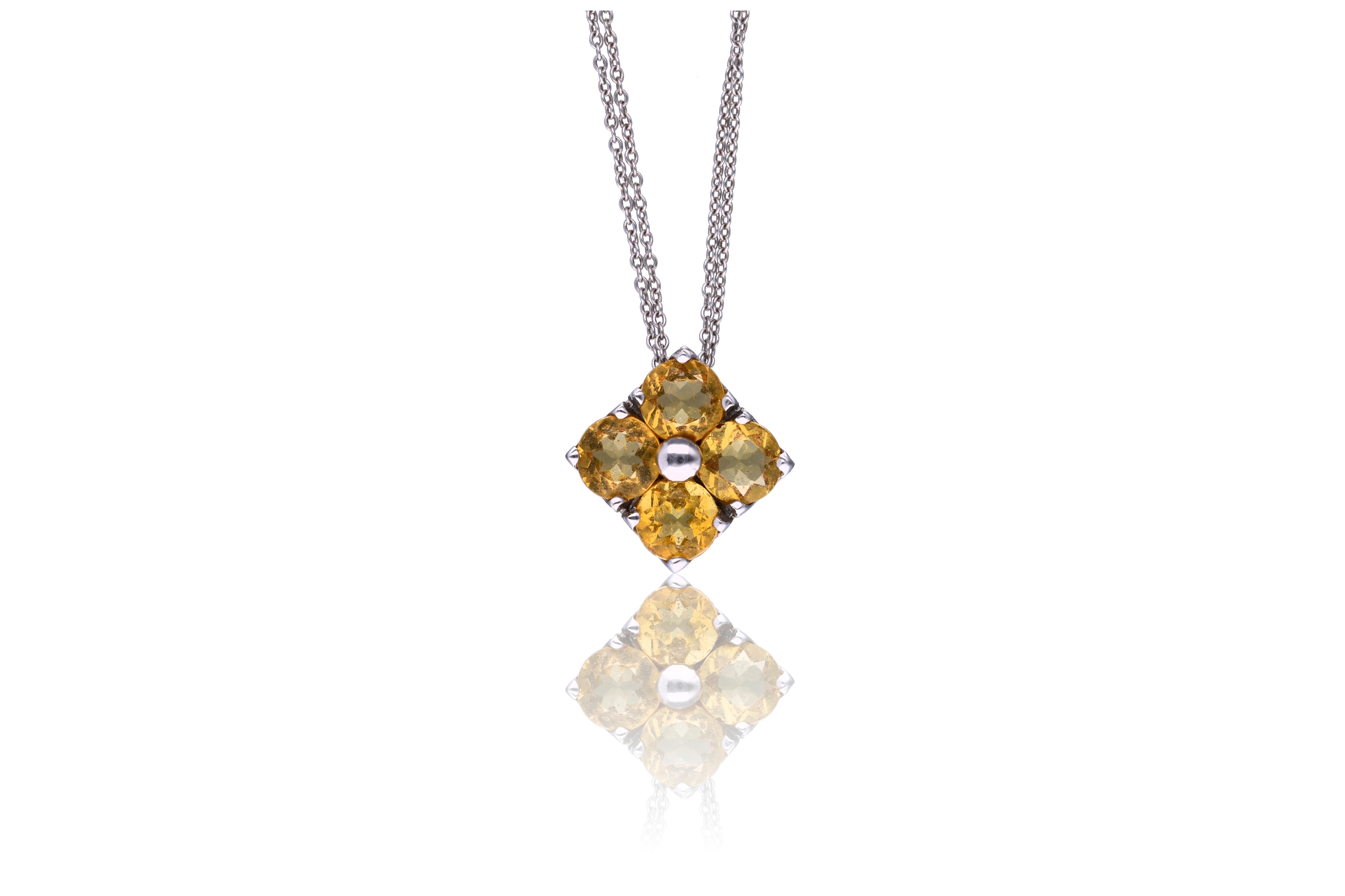 Collana con pietre in oro bianco - Asta Preziosi