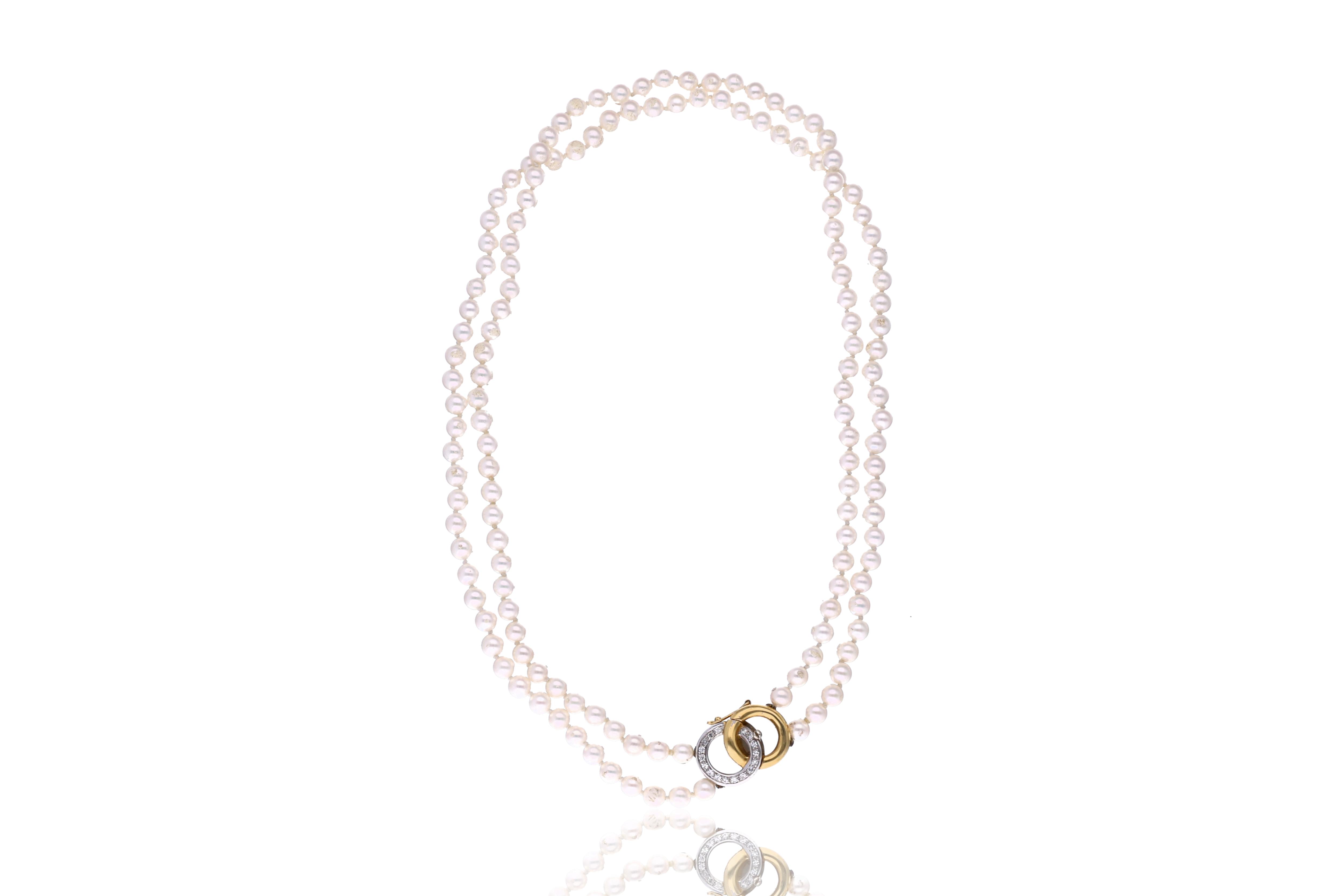 Collana formata da 2 fili di perle - Asta Preziosi