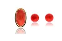 Anello e paio di orecchini con corallo - Asta Preziosi Anello e paio di orecchini con corallo - Asta Preziosi