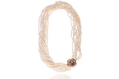 Collana di perle con ametista - Asta Preziosi Collana di perle con ametista - Asta Preziosi