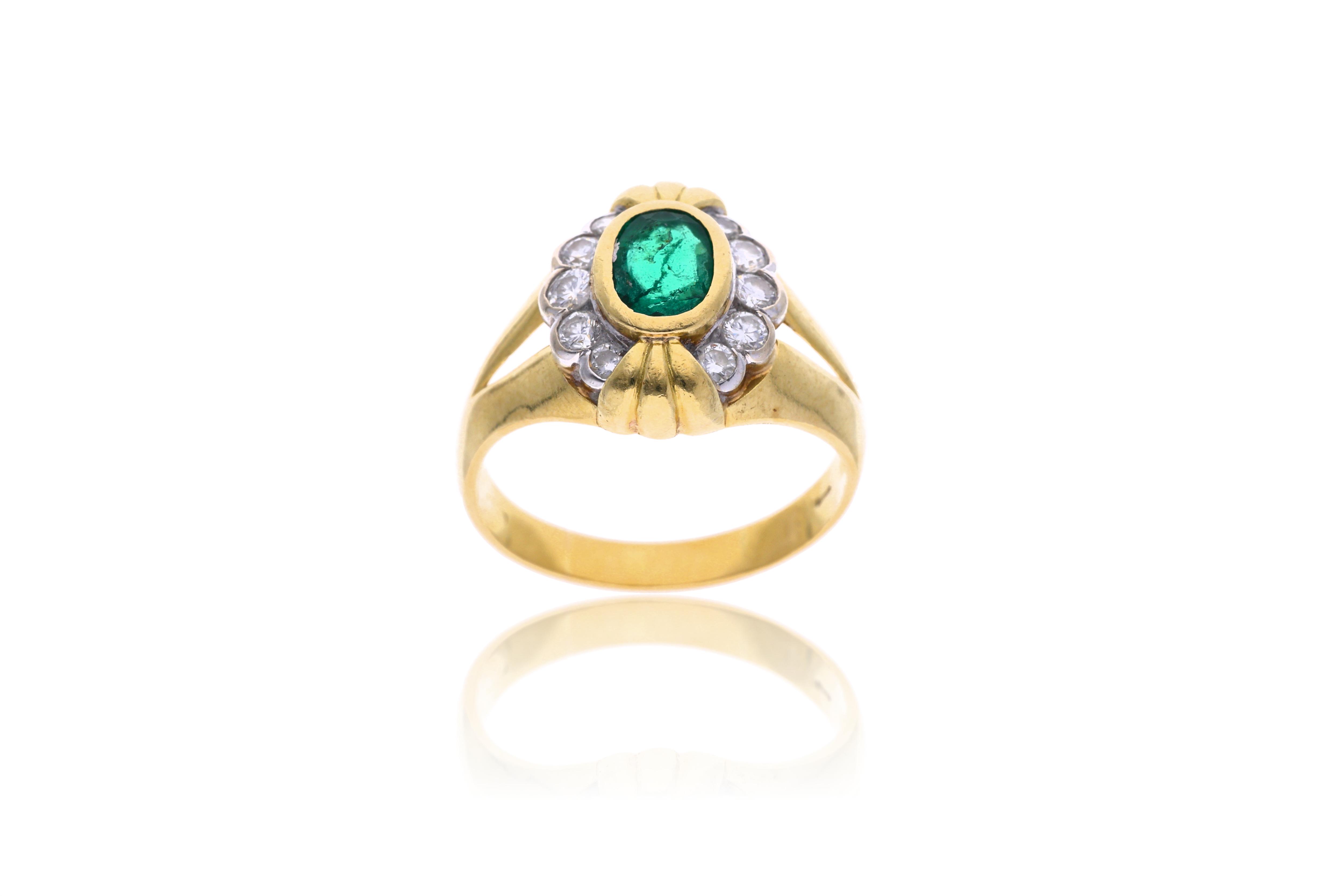 Anello con smeraldo e diamanti - Asta Preziosi