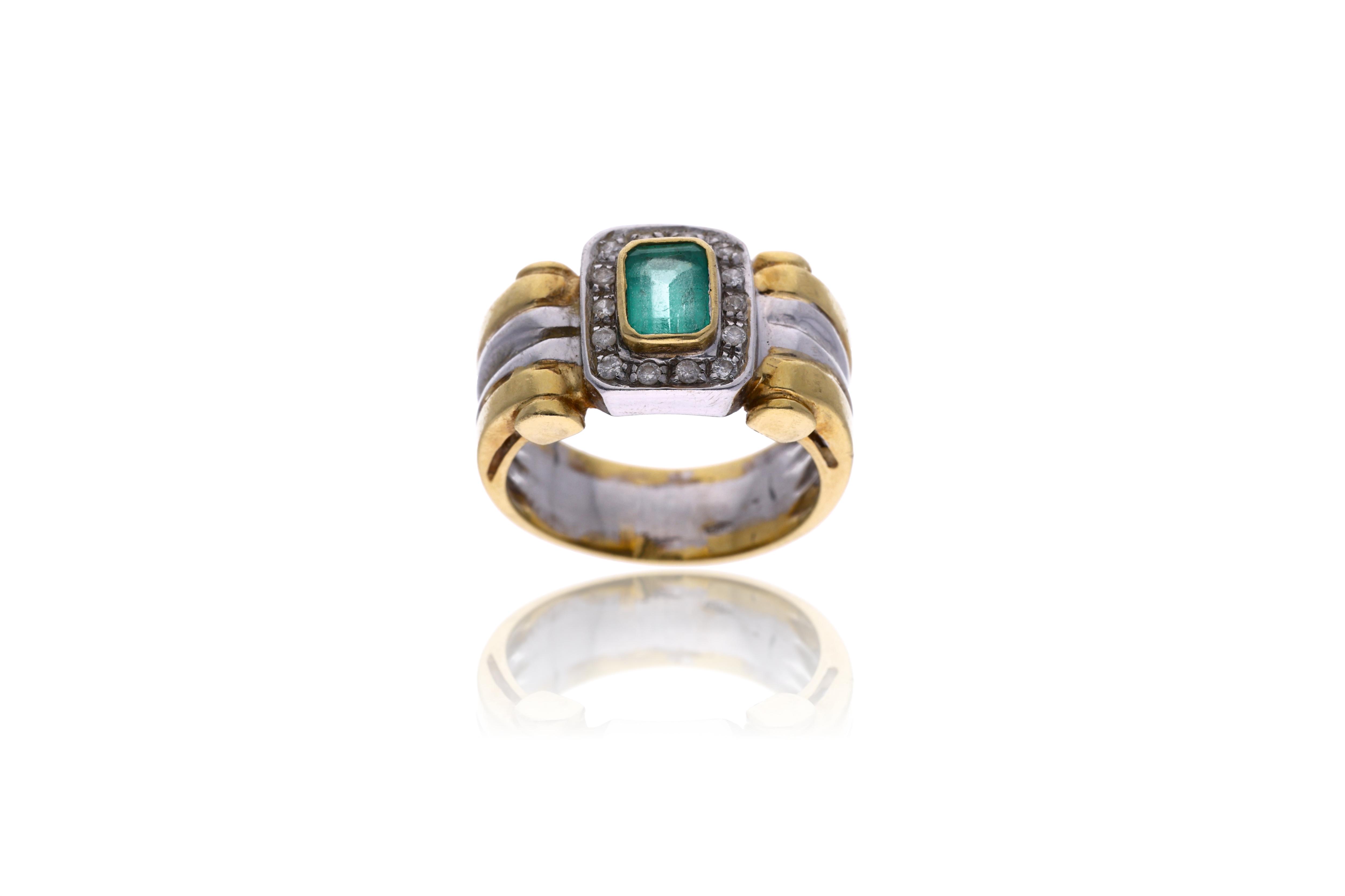 Anello con smeraldo e diamanti - Asta Preziosi