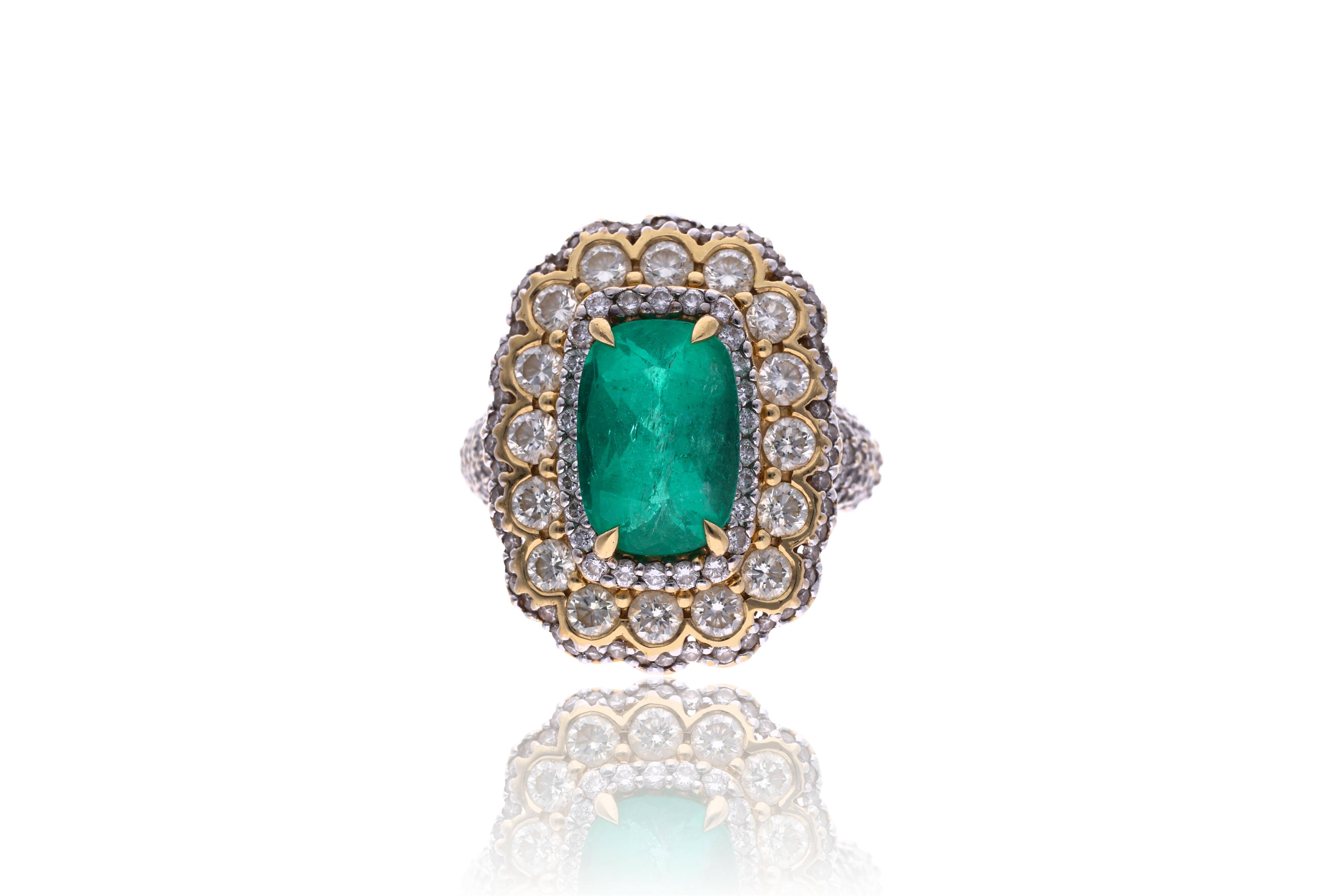 Anello con smeraldo e diamanti - Asta Preziosi